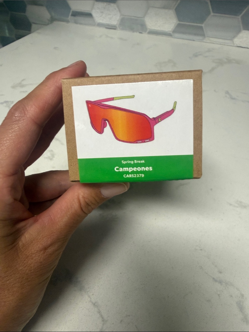 Campeones Spring Break Men’s Sunglasses - Pink Frame with Red/Orange Mirror Lens